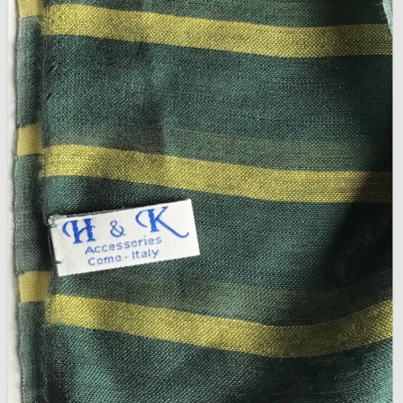 H & K Como , rectangular striped women Silk Écharpe/scarf made in Italy 🇮🇹 - Picture 4 of 8